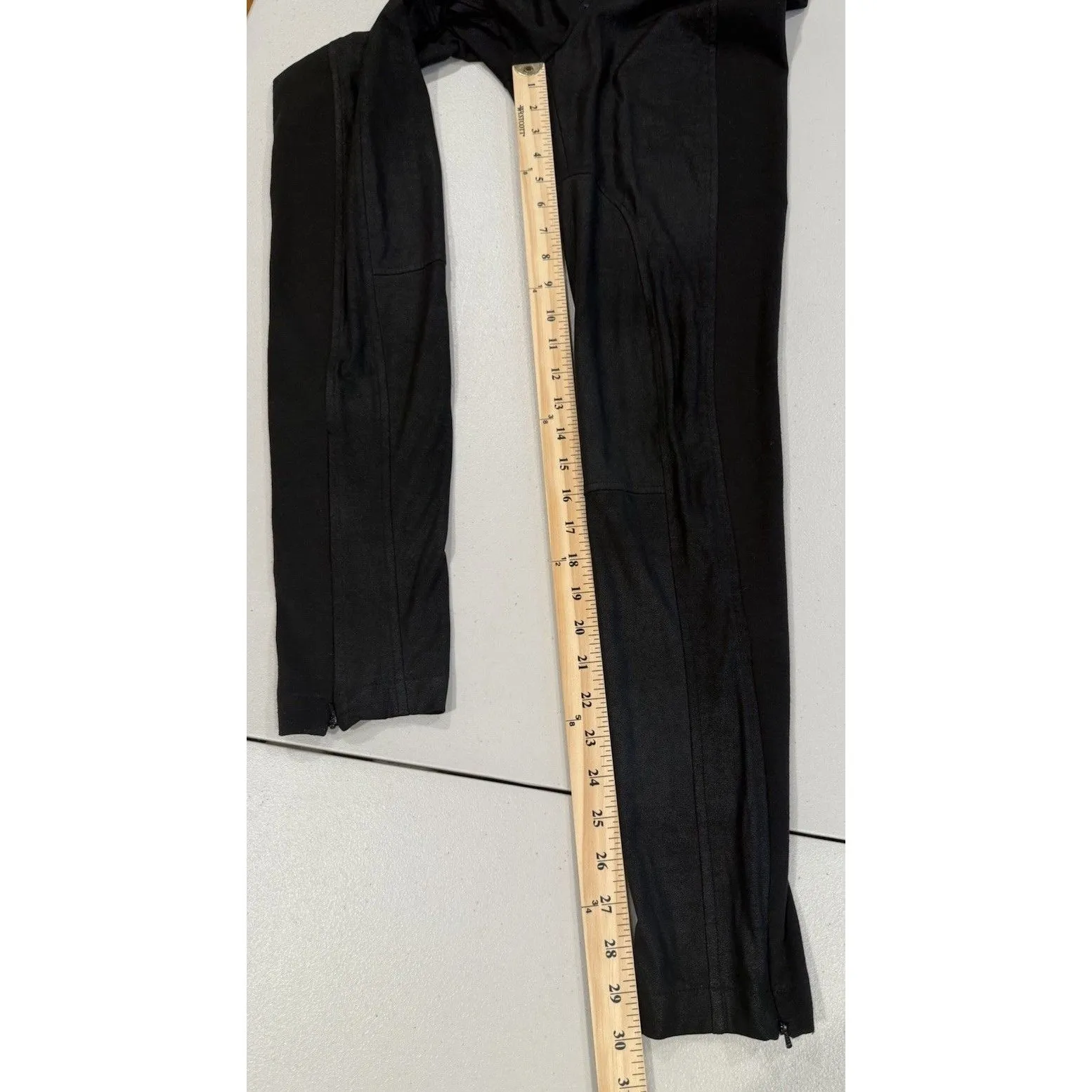 BCBGMaxazria Leggings Womens XS Zip Up & Zip Hem Soft Travel Capsule Minimalist Black - Image 5