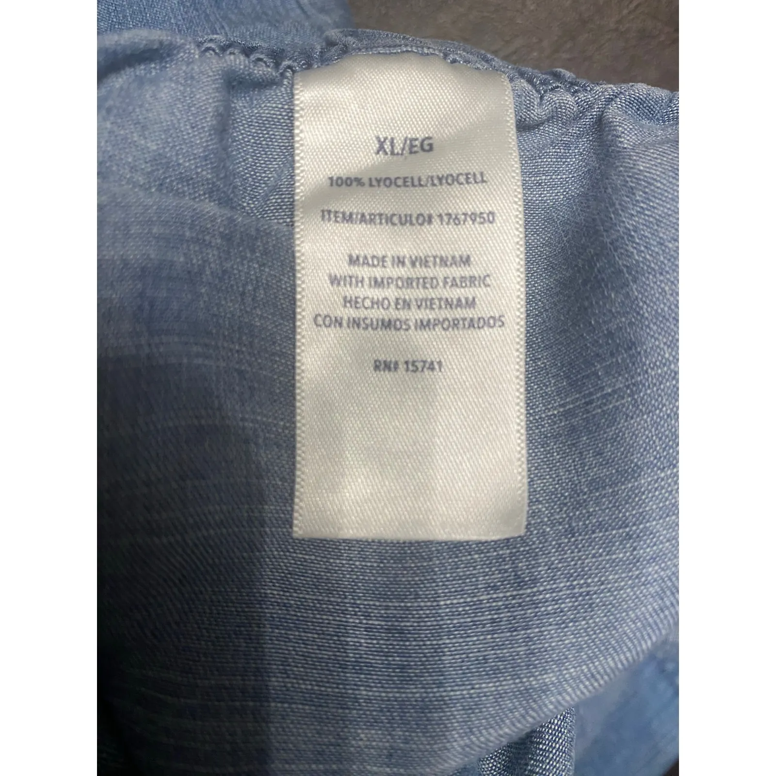 Splendid Lyocell Chambray Cropped Pants Women’s XL Wide Leg Pull-On Blue - Image 7