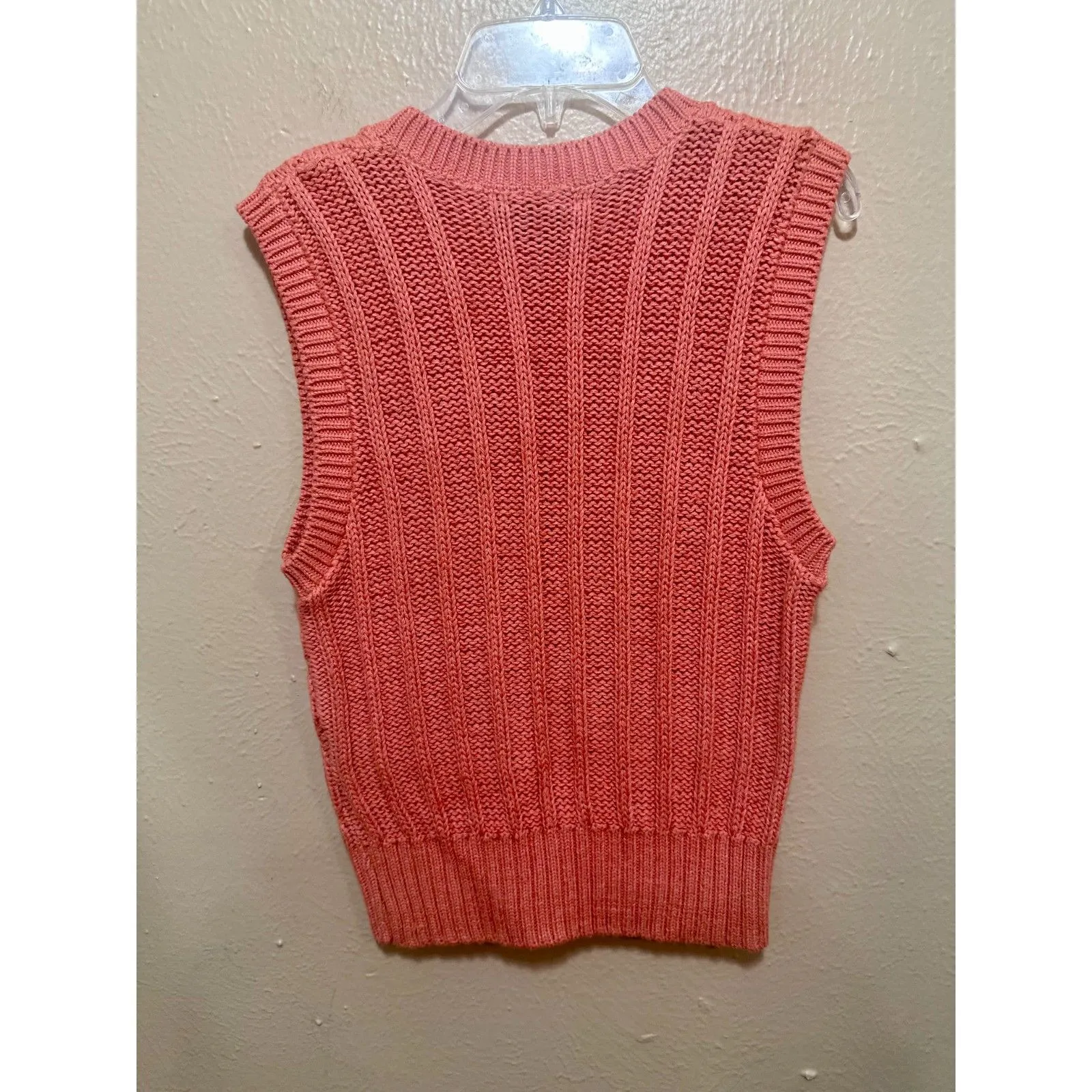 Lizsport‎ Petites Coral Cable Knit Sweater Vest Sleeveless Top Small S - Image 4