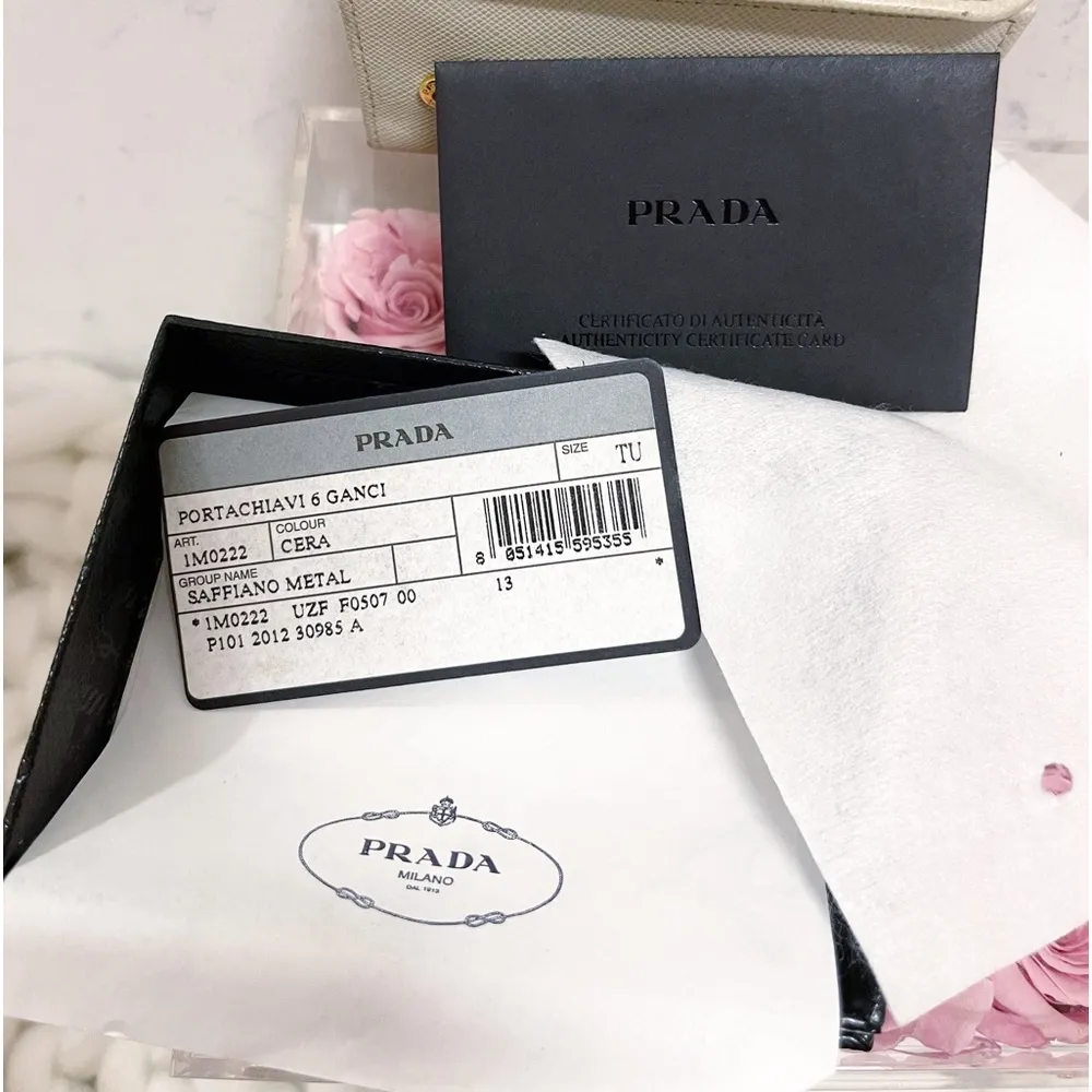 Authentic Prada Cera Portachiavi 6 Key Saffiano Leather Holder / Wallet - Image 13