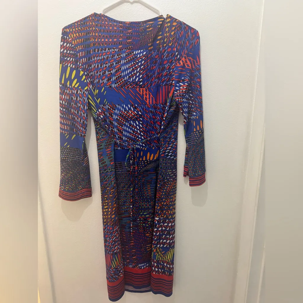 Joseph Ribkoff Multicolor V-Neck Patterned Dress - Image 2