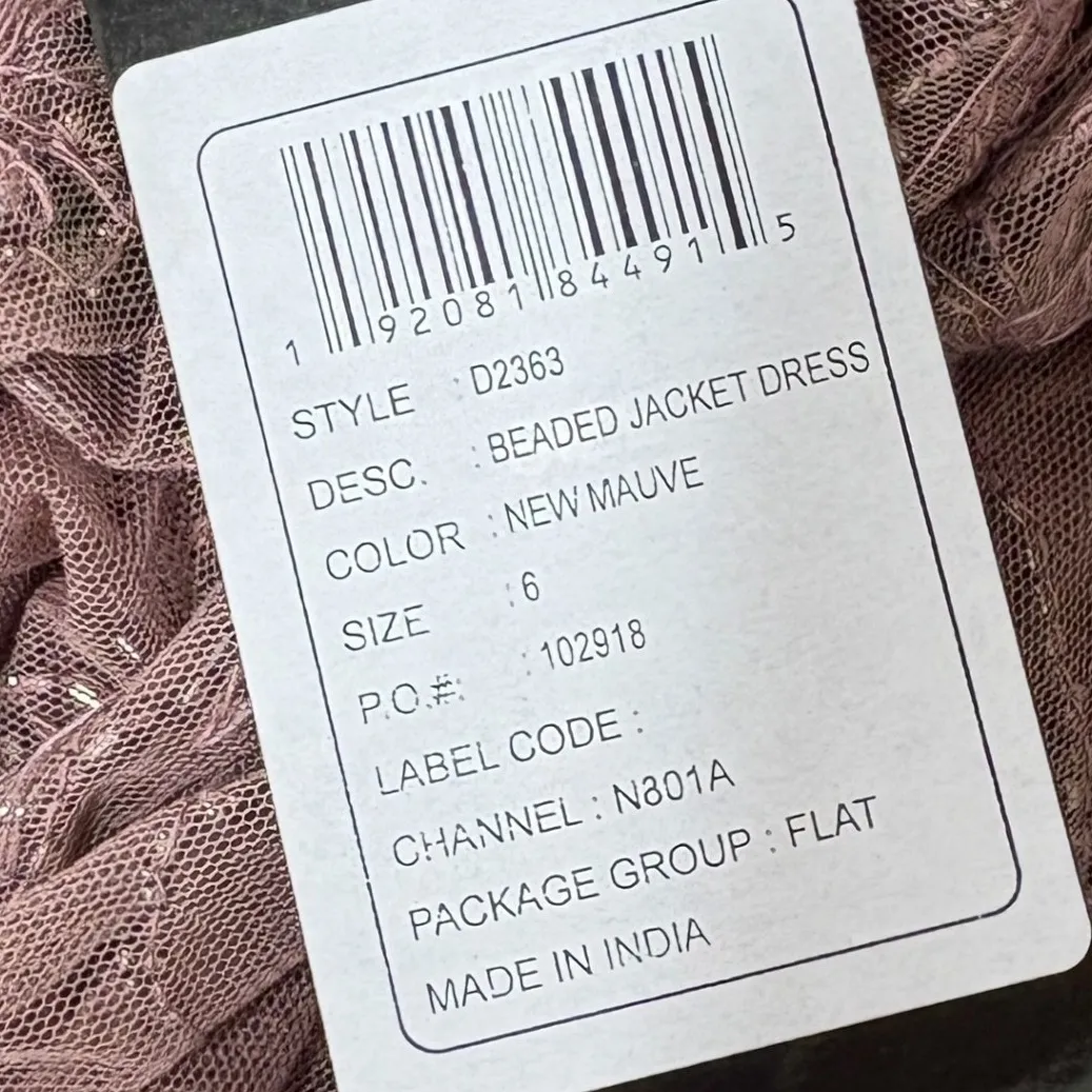 Pisarro Nights Beaded Jacket + Dress Mauve Size 6 S Purple - Image 10