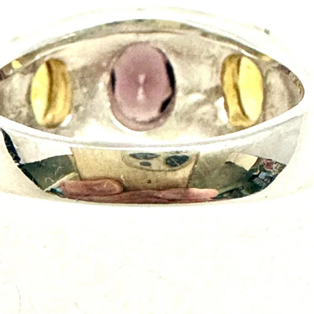 Amethyst and Citrine Sterling Silver Stamped 925 Ring Size 8.5 - Image 3
