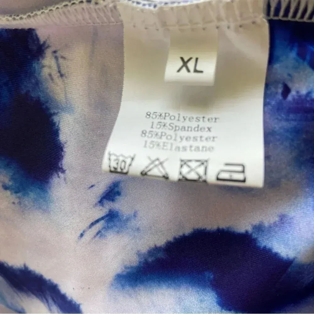 Kate Kasin 3 piece bikini short sarong set NWT Size XL High Waist‎ Blue - Image 4