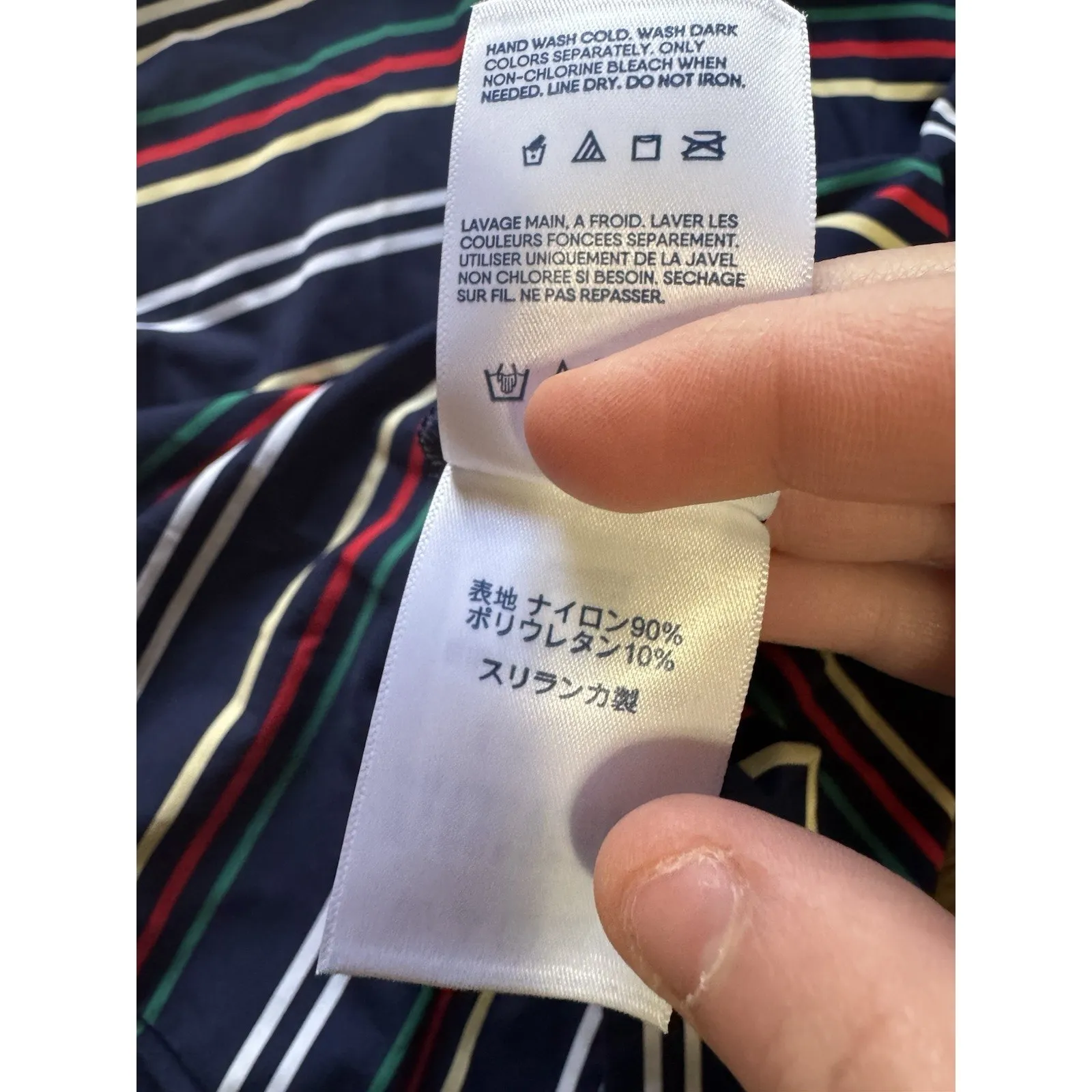 Lands End Women Sz Medium Women Striped Blouse Stretch 3/4 Sleeve Modern Casual - Image 10