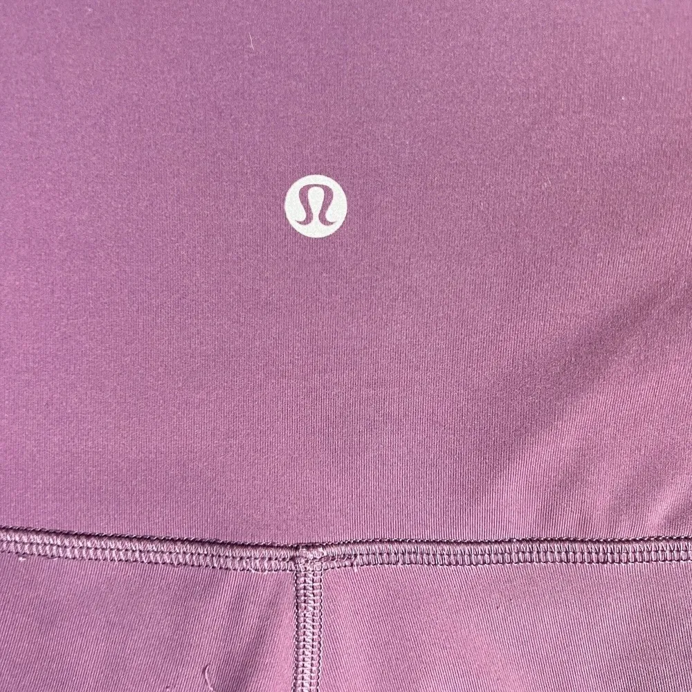 Lululemon Wunder Train High Rise Crop 21'' Women 10 Purple Culf Mesh Scallop Hem - Image 5