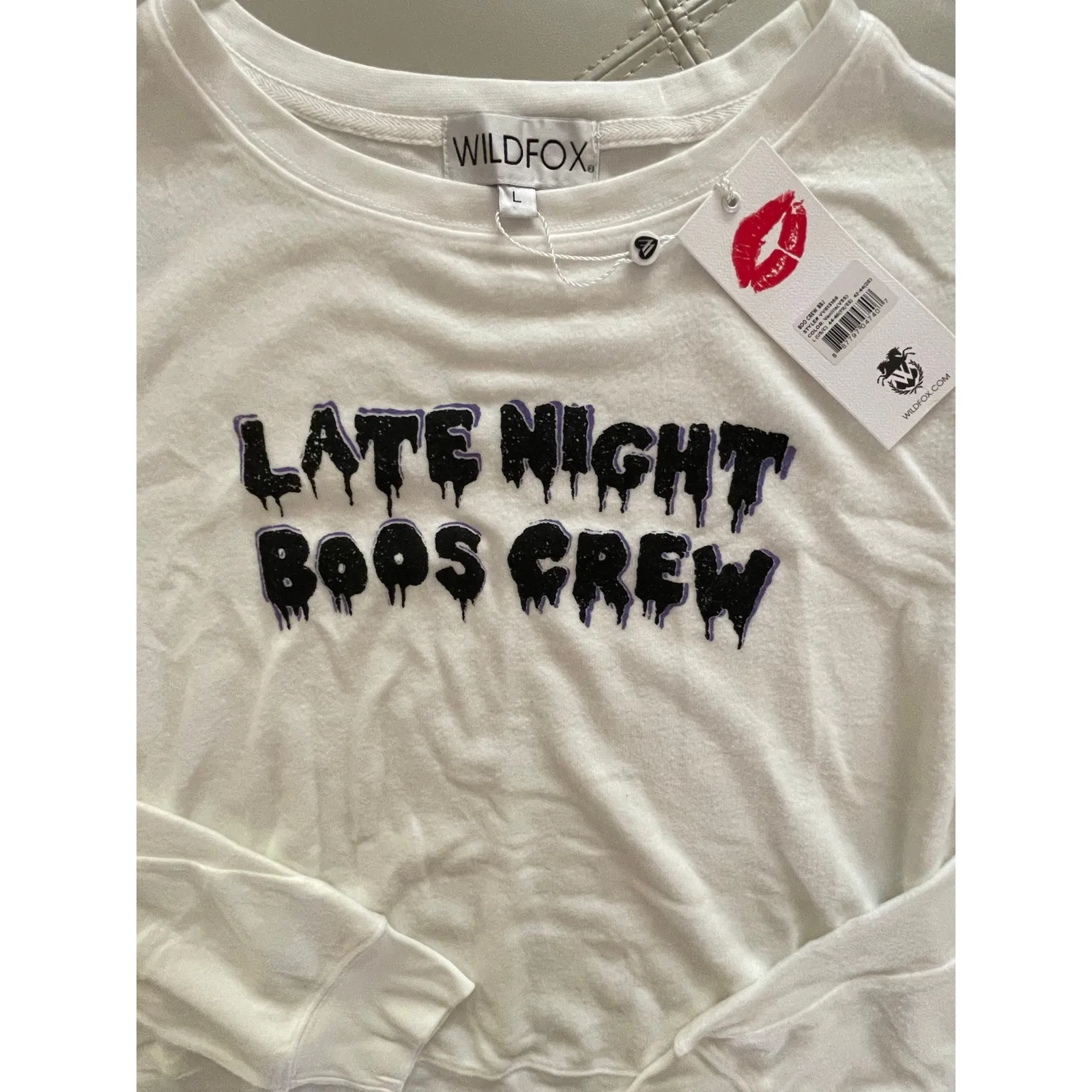 Wildfox Late Night Boos Crew Baggy Jumper Top size Large - Image 7