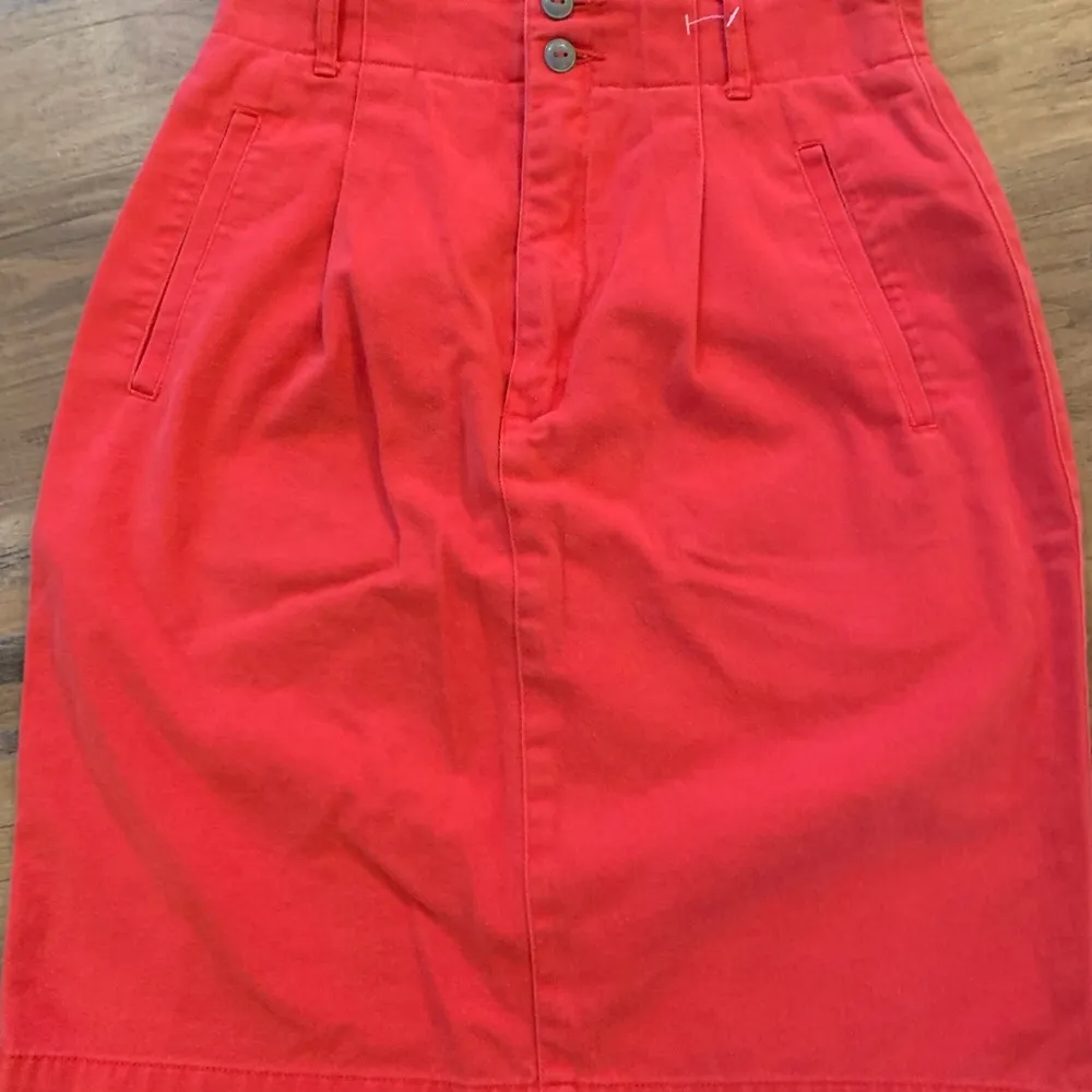 Vintage Esprit Sport Red Pleated Denim Skirt Size 25” 2 - Image 5
