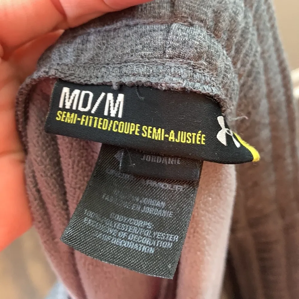 Under Armour Semi-Fitted Fleece Gray Heathered Draw String Pants - Image 2