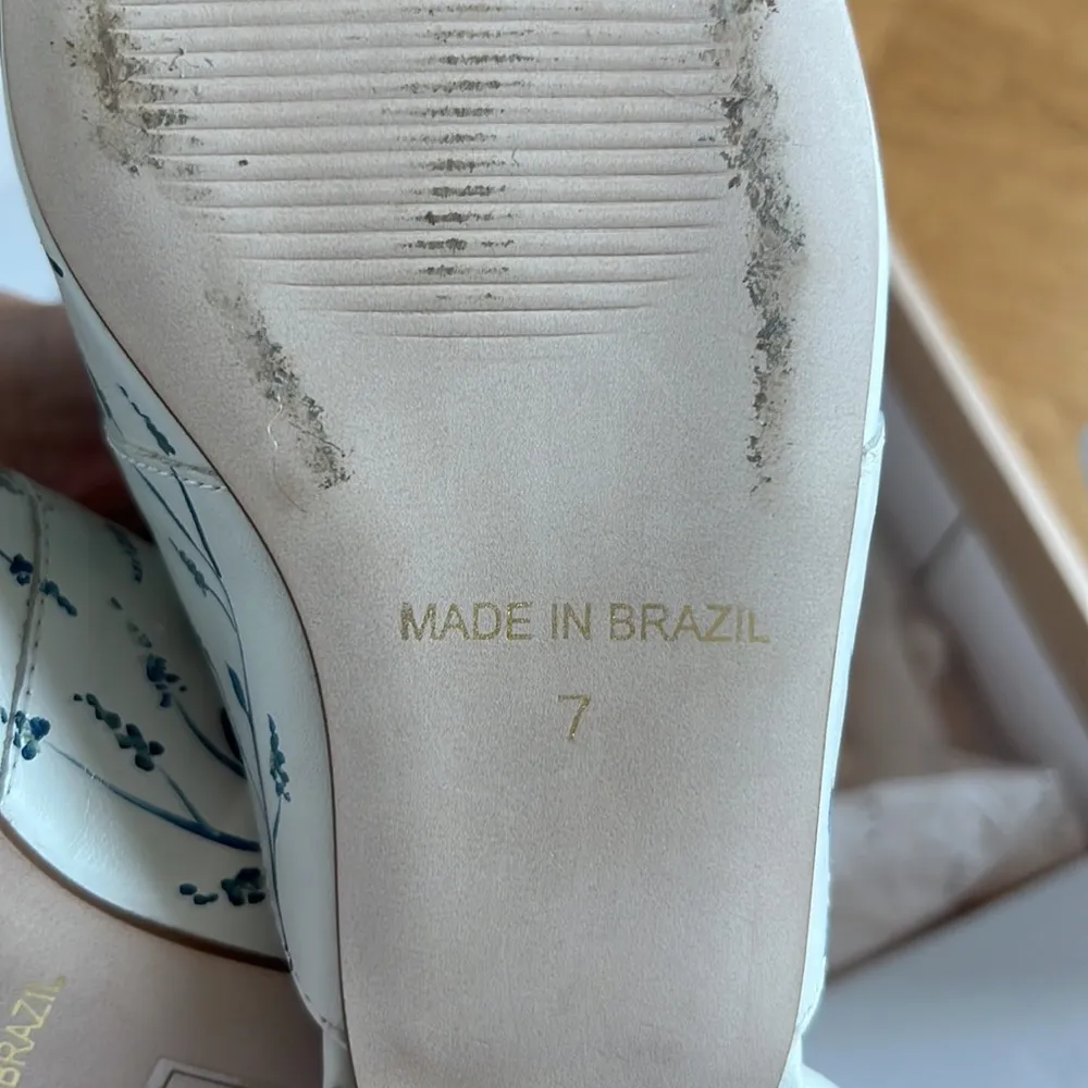 New Alepel x lsf hand painted leather mules slides in blue china - Image 10