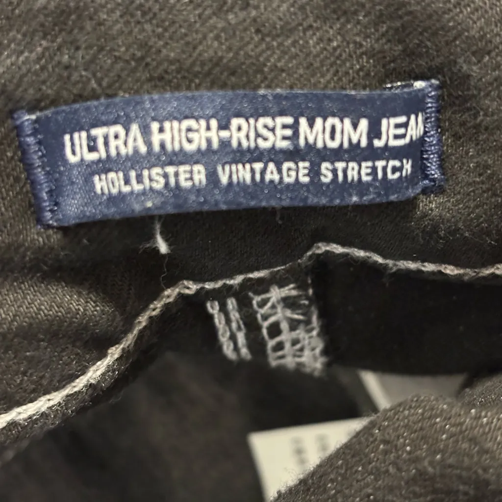 Hollister Black Jeans street wear ultra High rise size 5 R Juniors - Image 8