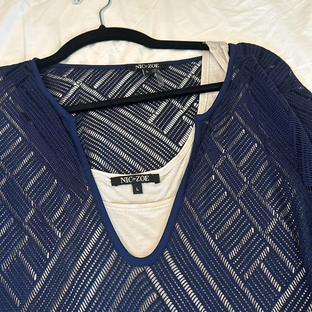 Nic & Zoe Tunic navy  two piece top and camisole well made - Image 3