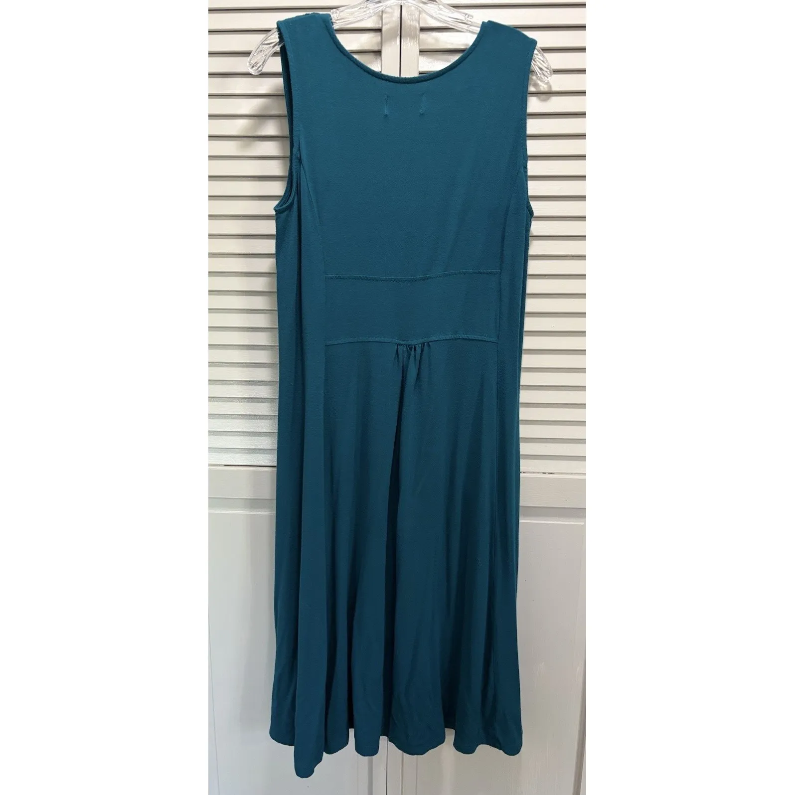 Completely Me Turquoise Midi Dress Size Large Sleeveless Gems V Neck‎ Blue - Image 6