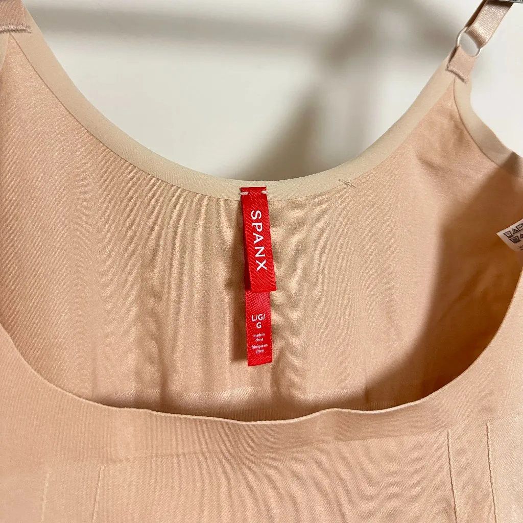 SPANX SPANXsculpt OnCore Open-Bust Mid-Thigh Bodysuit in Soft Beige Size Large - Image 5