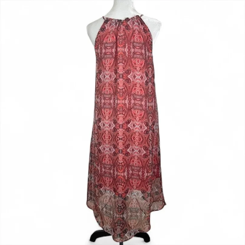 Lucky Brand Orange and Purple Boho Paisley Print Sleeveless Dress Size XS - Image 2