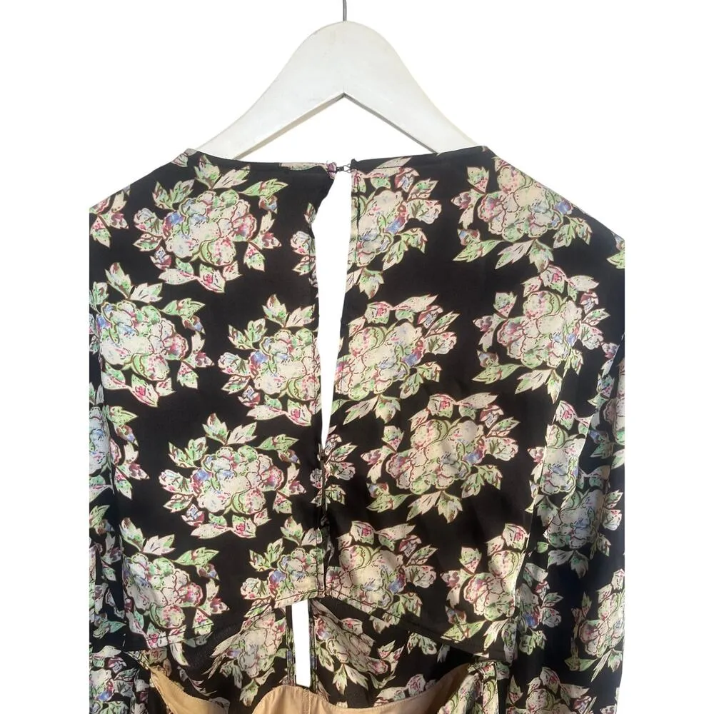 Boutique Floral Romper Open Back Large Black - Image 4