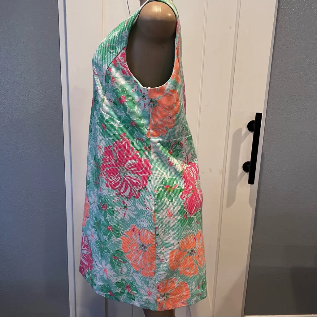 Lilly Pulitzer Mint Green Eden shift Dress xl poolside blue beach walk print - Image 12