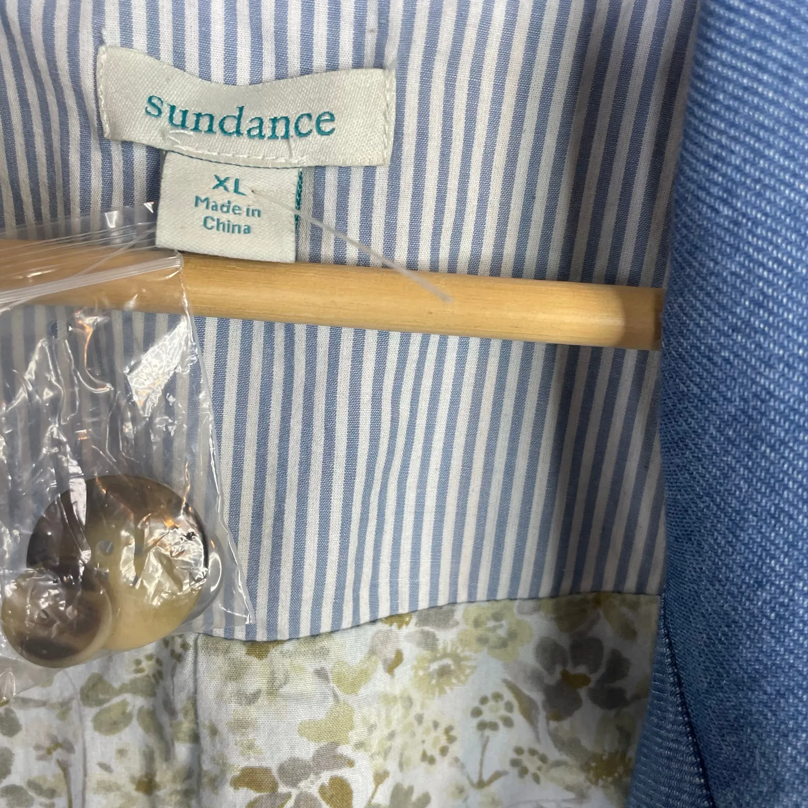 Sundance Catalog Oaklee Blue Denim Lyocell Double Breasted Blazer Jacket XL New - Image 10