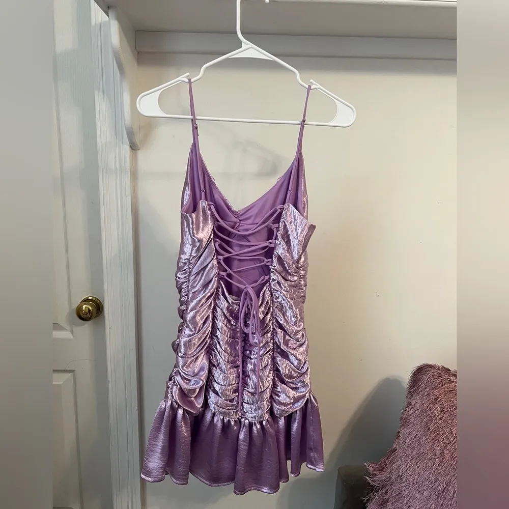 FINAL PRICE Lucy in the Sky Purple Ruched Dress - Image 4