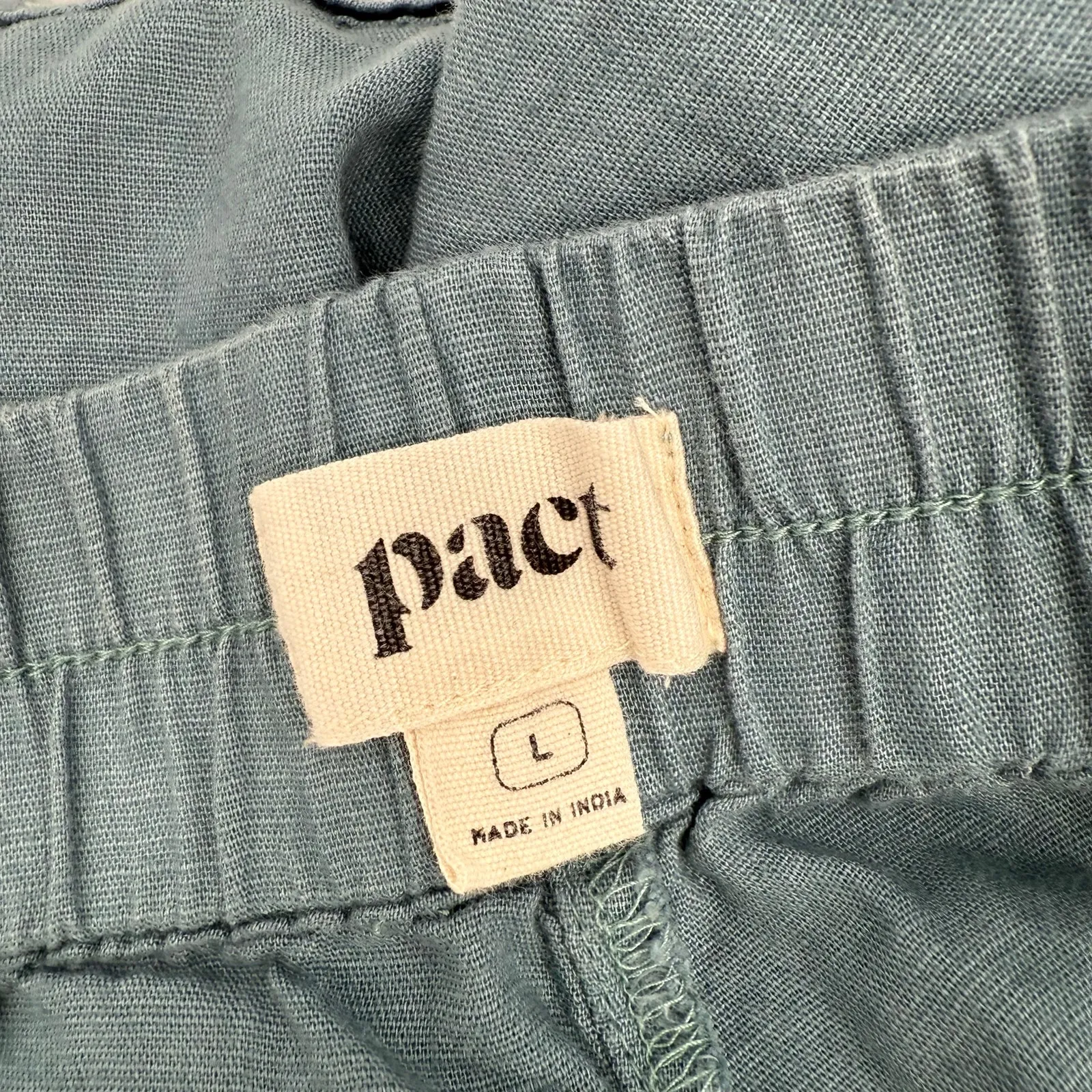 PACT Shorts Size Large Blue The Harbour Tabbed Organic Cotton Hemp Blend Lake - Image 3