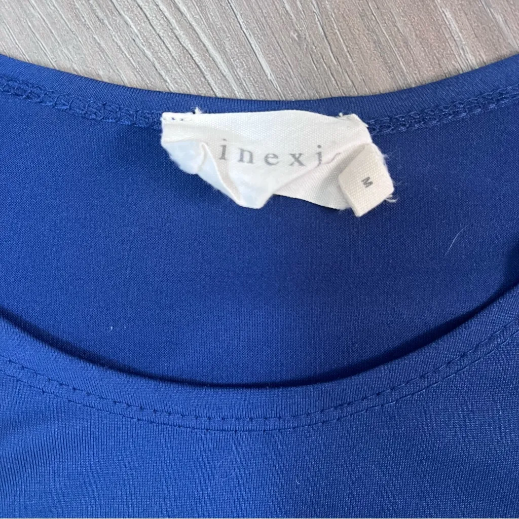Ninexis Boutique Women’s Navy Blue Ruffle shoulder top Medium - Image 3