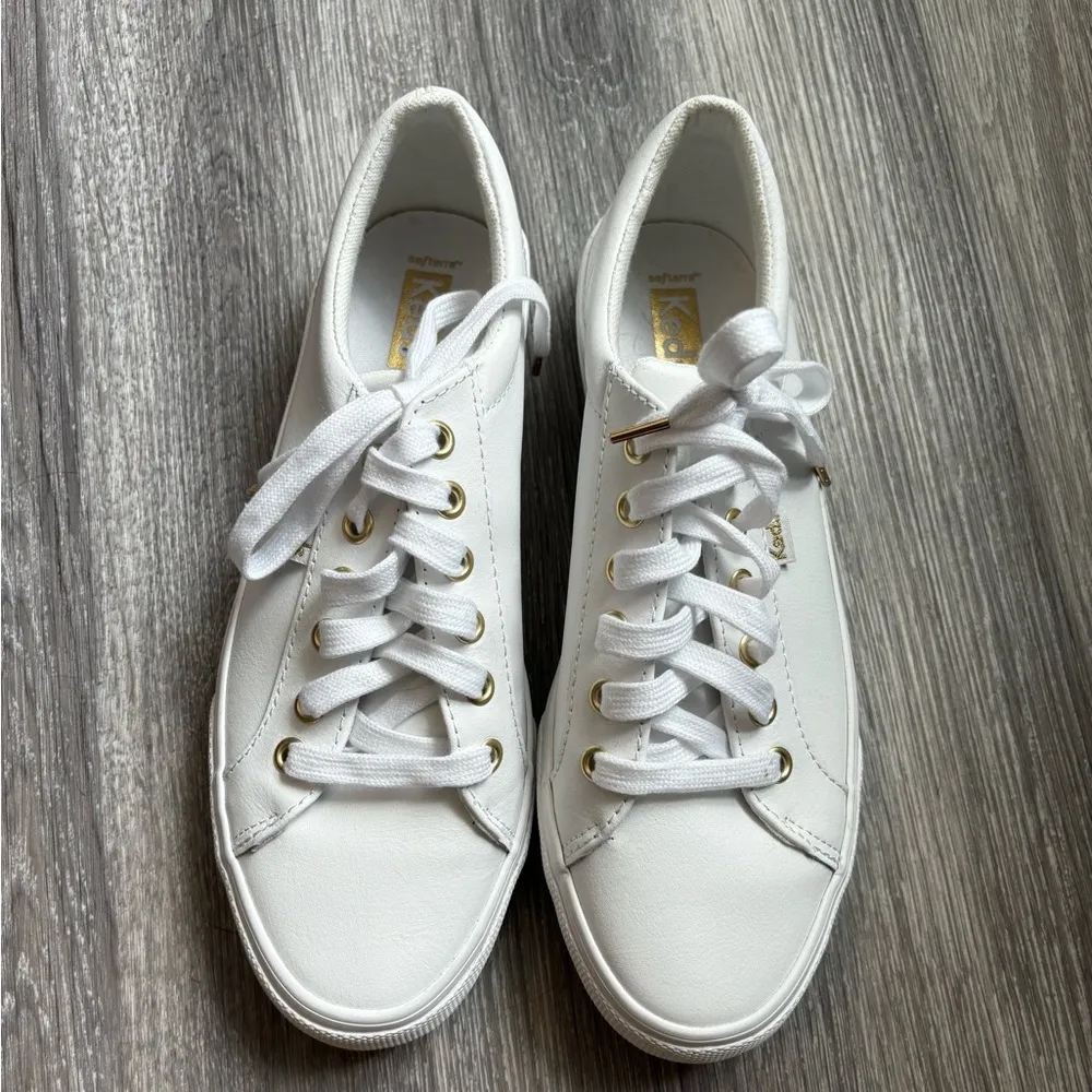 Keds Jump Kick White Leather Lace Up Size 8.5 - Image 3