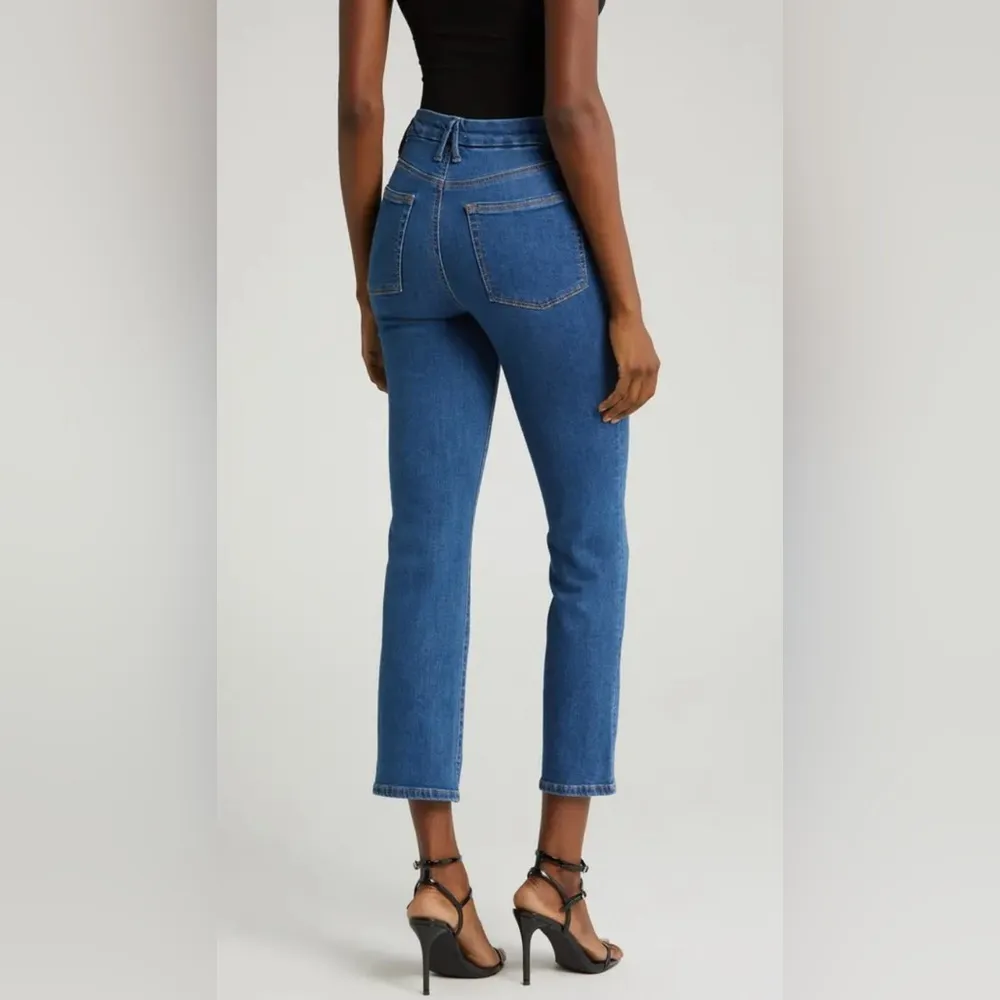 NWT Good American Good Legs Straight High Rise Flat Tummy Tech Blue Size 4 - Image 2