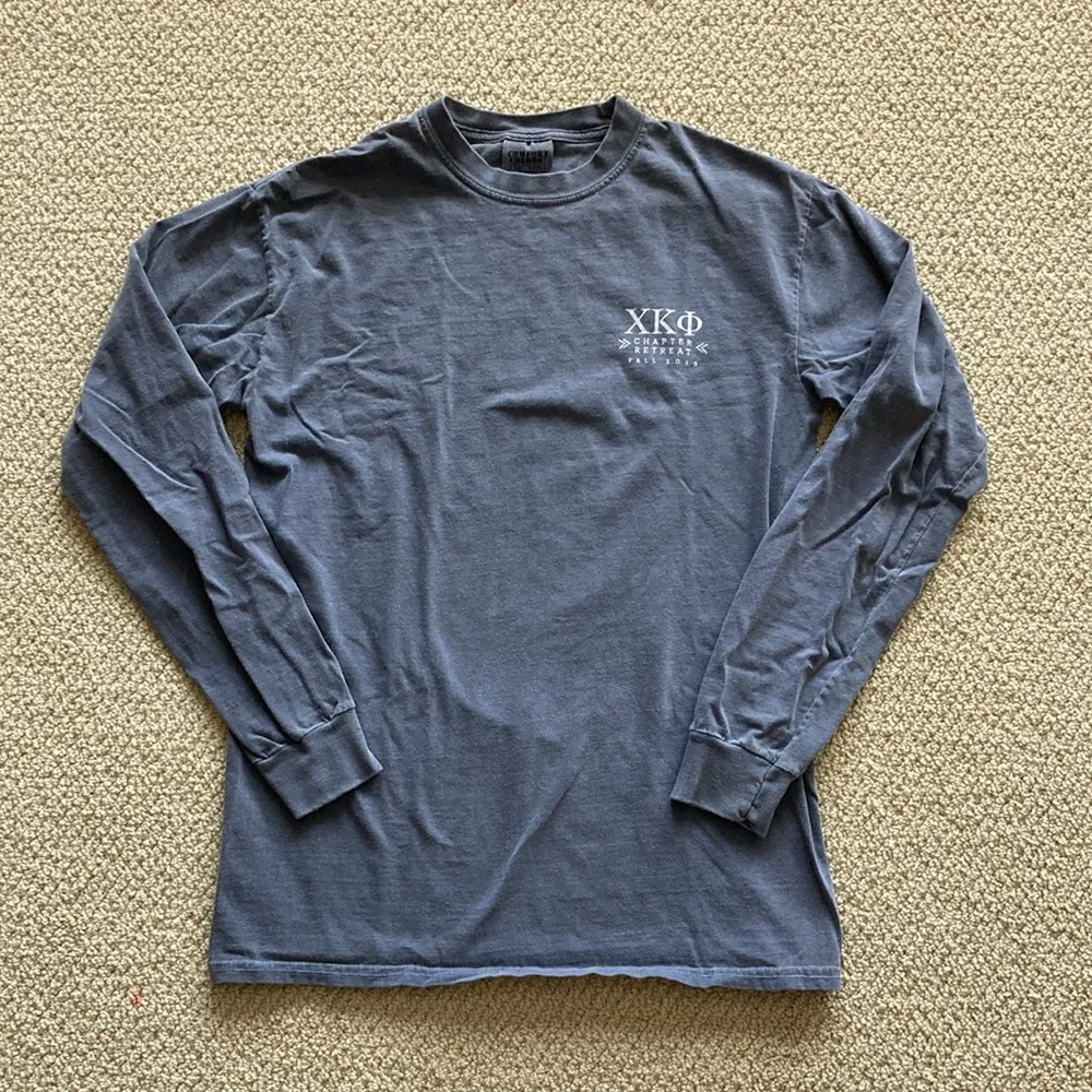 Comfort Colors Blue Mountain Range Graphic T-shirt Unisex Small Chi Kappa Phi - Image 4