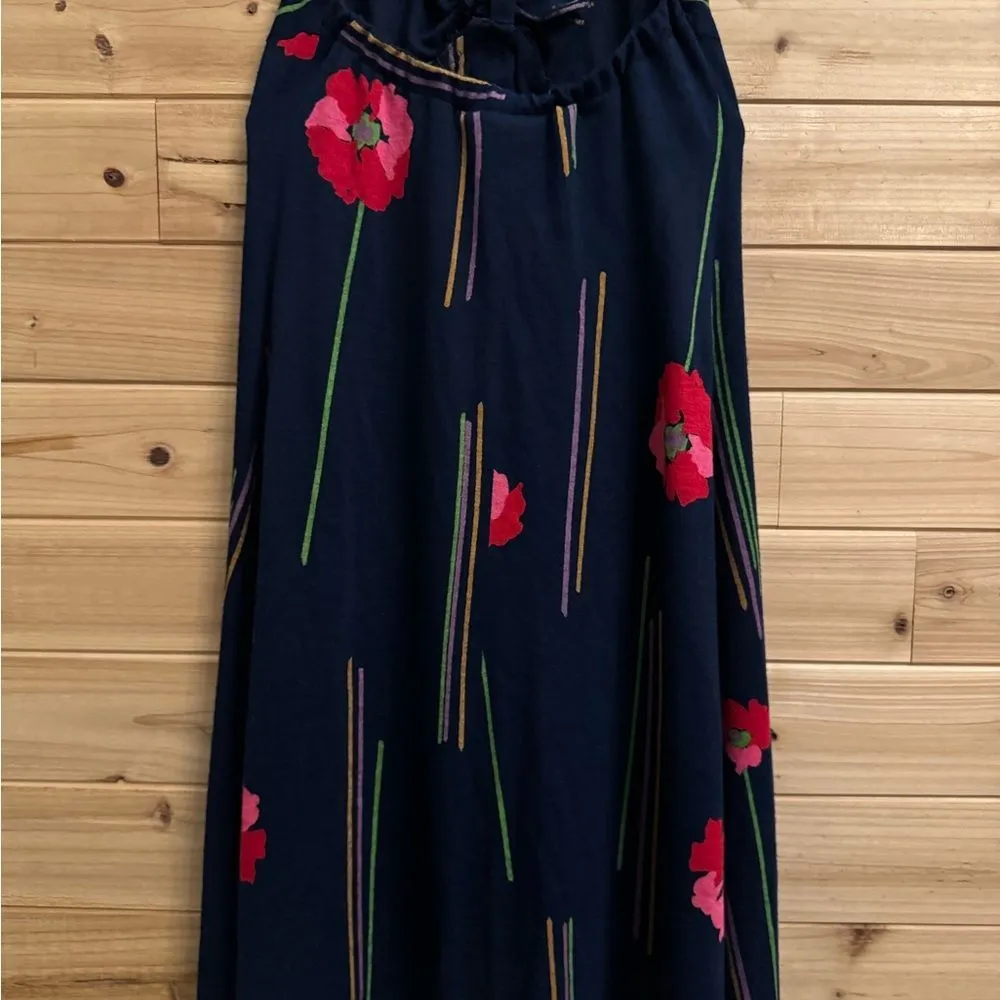 VNTG 1970 Young Innocent Sz XS Poppy Colorful Halter Maxi Babydoll Dress Set Red - Image 11