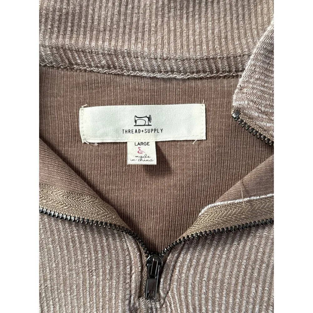 Women’s Thread + Supply Brown Ribbed Sweater Sz L Size L - Image 2