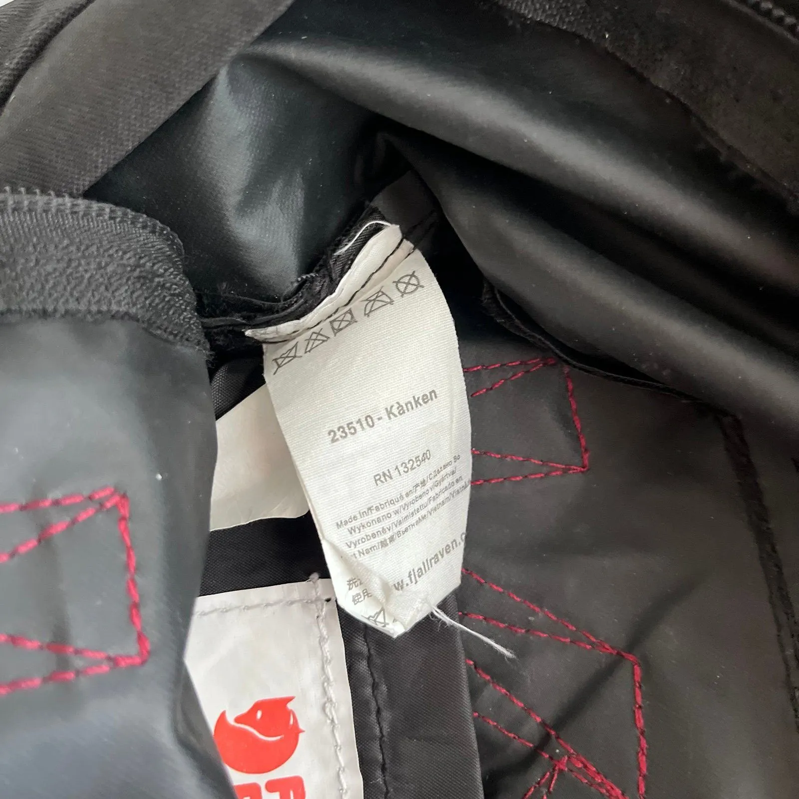 Fjallraven Kanken Mini Backpack Red & Black W Adjustable Strap - Image 11