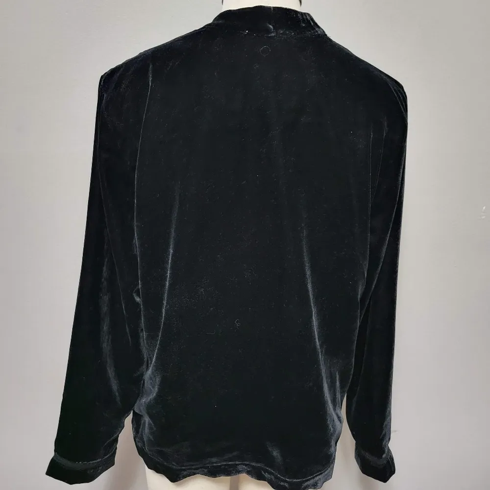 Vintage America Blues Serina Black Embellished Velvet Jacket Size Large - Image 7
