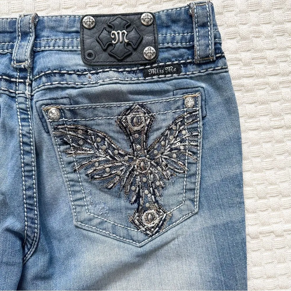 Miss Me Womens Size 29 Signature Rise Boot Cut Jeans Embellished Back Pockets - Image 10