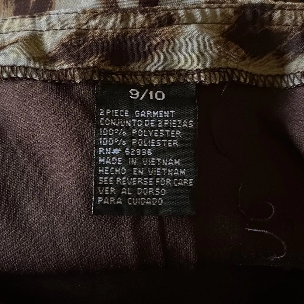 Scarlett Cheetah Leopard Animal Print Flared Skirt With Layering Strips 9 10 - Image 15