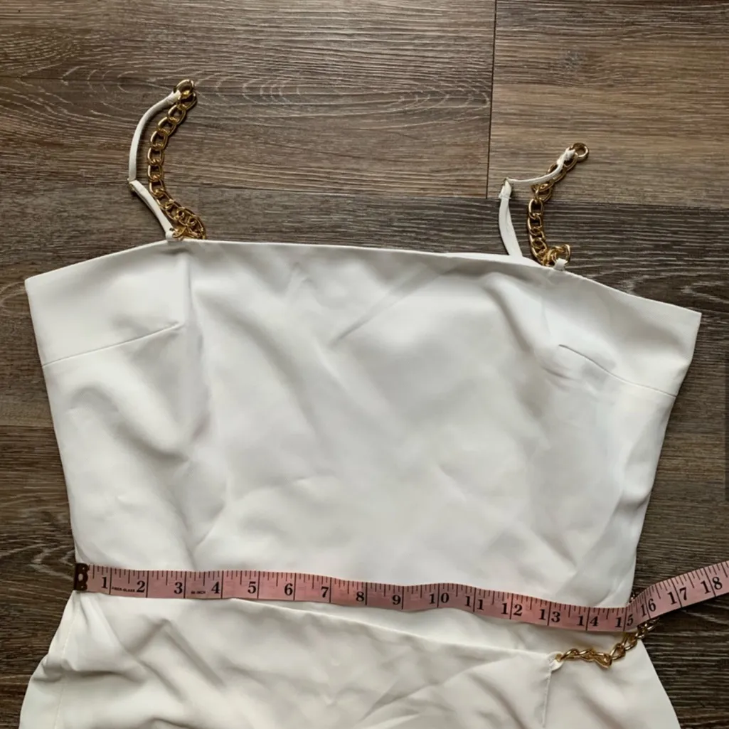 Amanda‎ Uprichard Revolve Mini Asymmetrical Stilla Wrap Dress Chain Size Large - Image 5