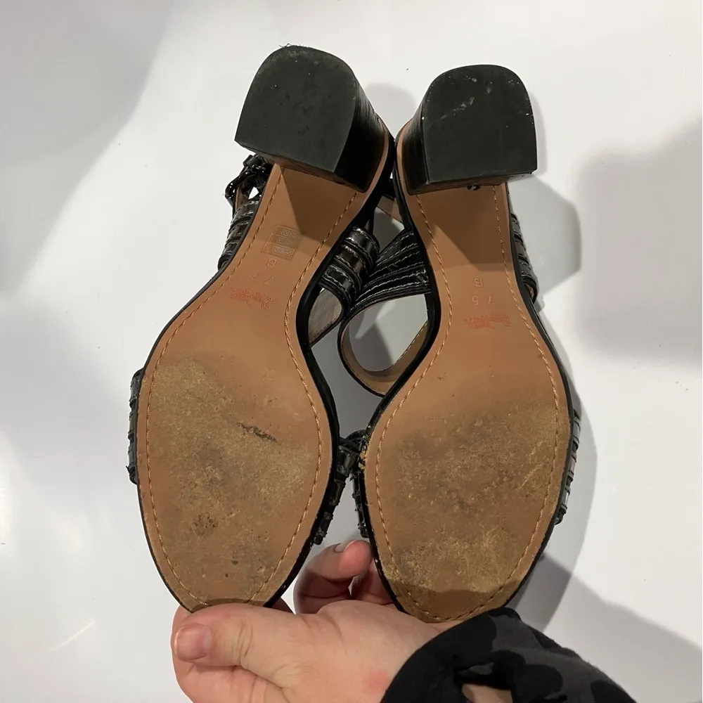 Coach Princeton heeled sandals metallic leather size‎ 7.5 - Image 8