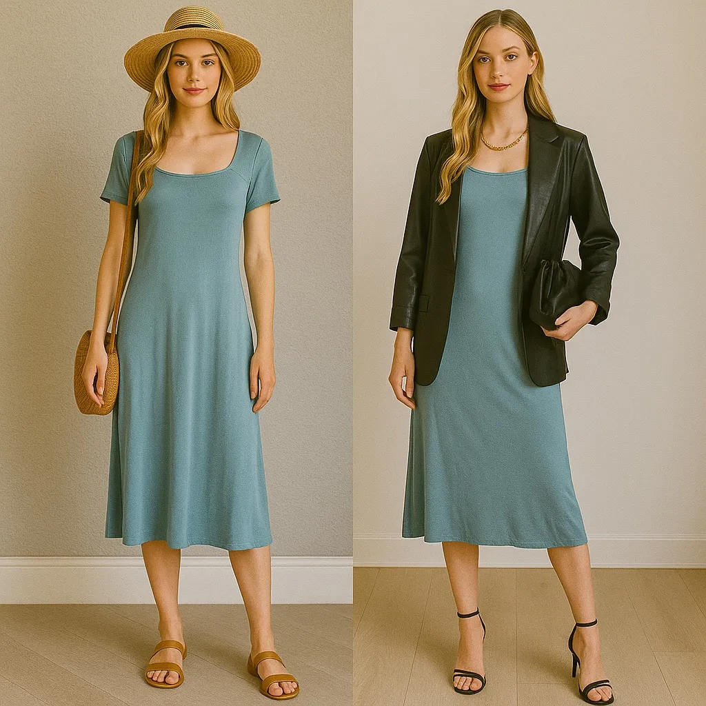 Bobeau Light Blue Midi Dress size‎ small - Image 2