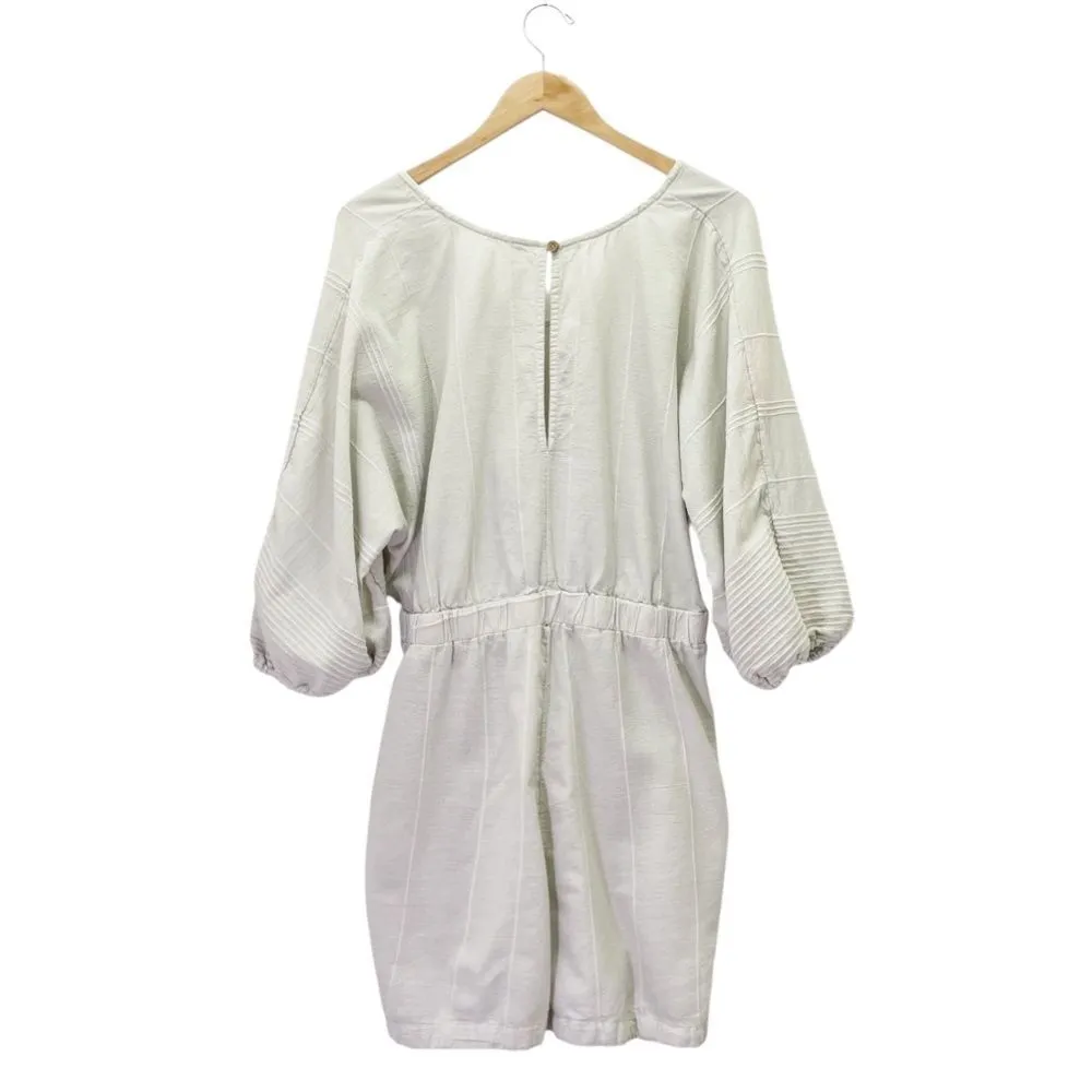 Free People Knotty But Nice Romper Dust Storm Beige Size XL Summer Boho Shorts - Image 3