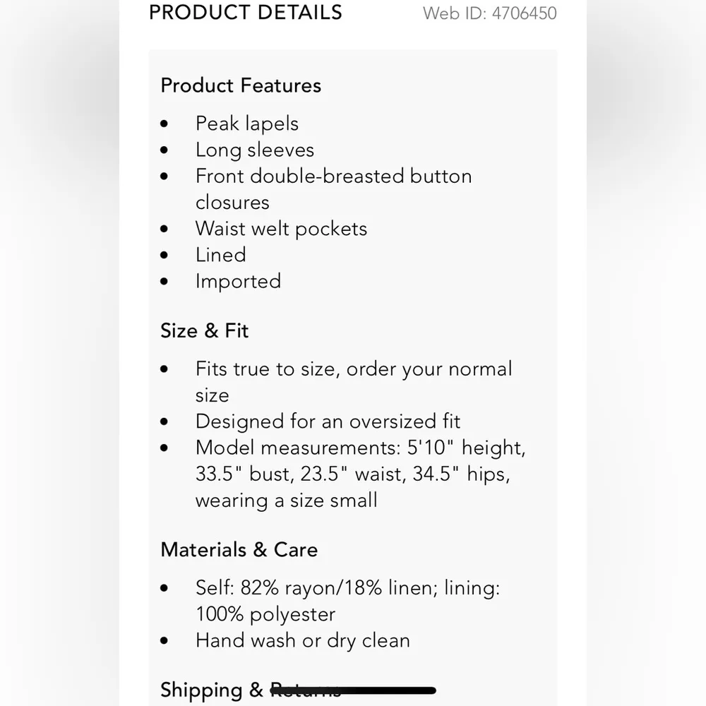 Steve Madden Baldwin Blazer Spring Rose XL(12) NWT Boxy Shlder Pads Dbl Breasted - Image 6