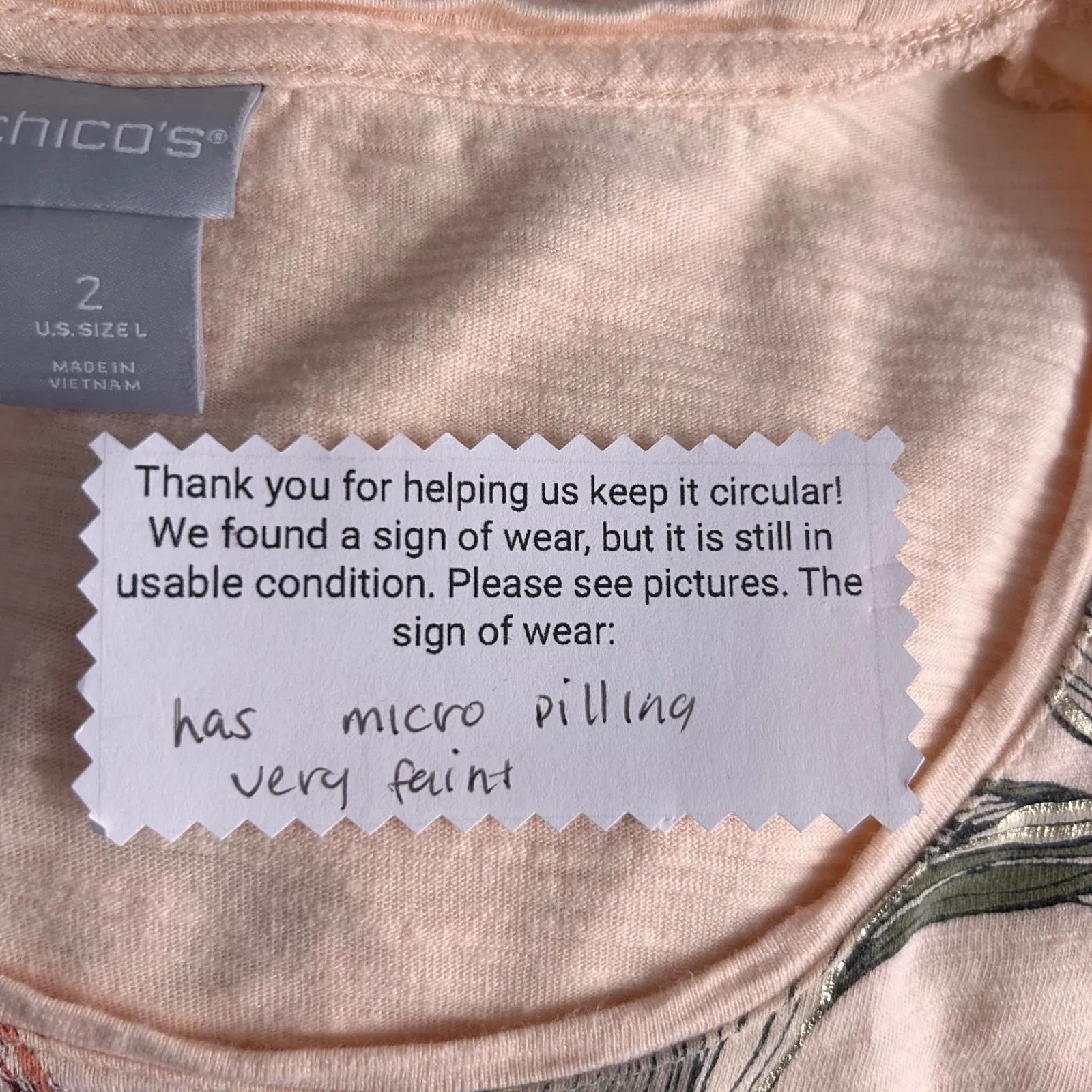 Chico's  Orchid Shirt Large Peach - Image 7