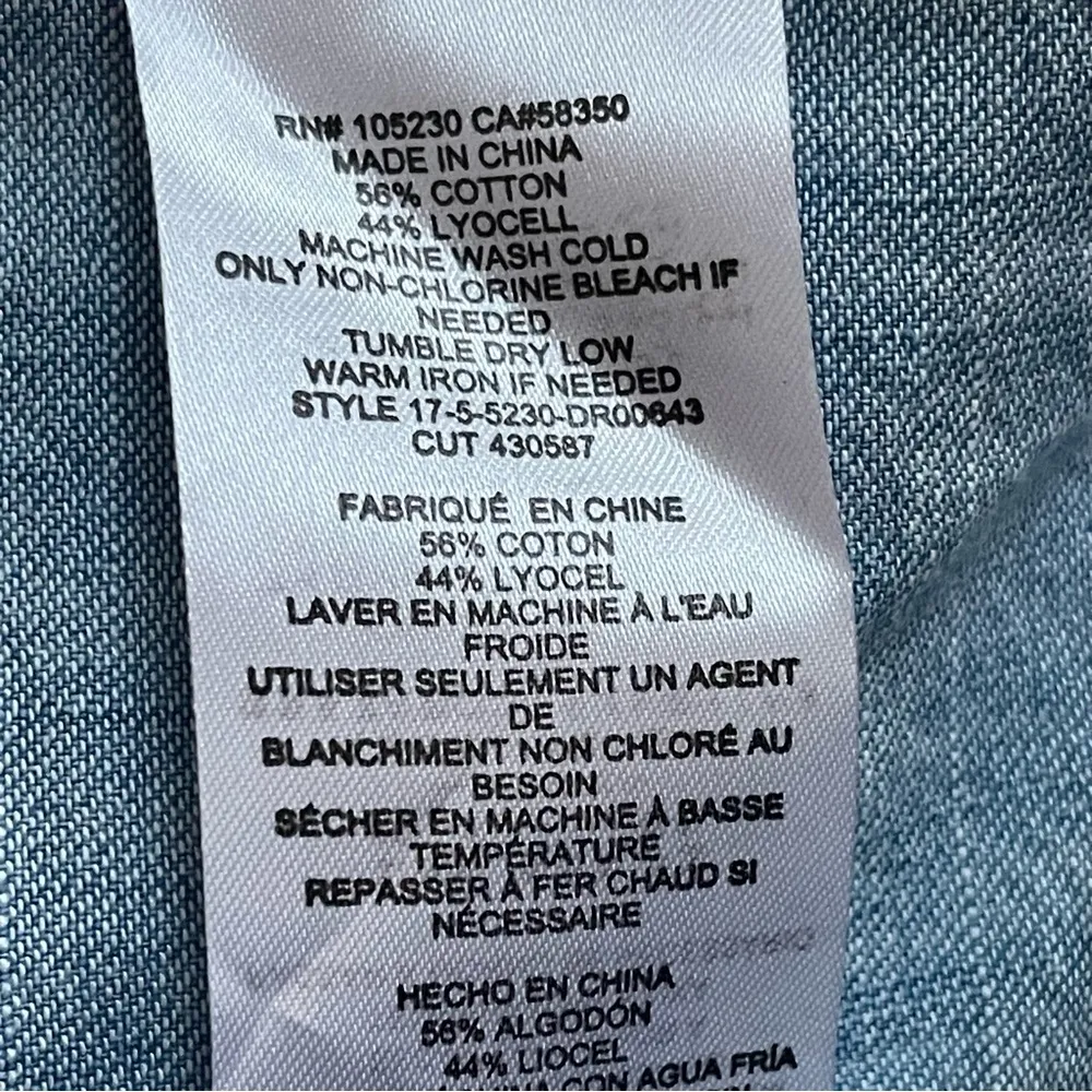 Joie Womens Lace Up Chambray Dress, Denim Jean Blue Cotton blend Sz M - Image 9