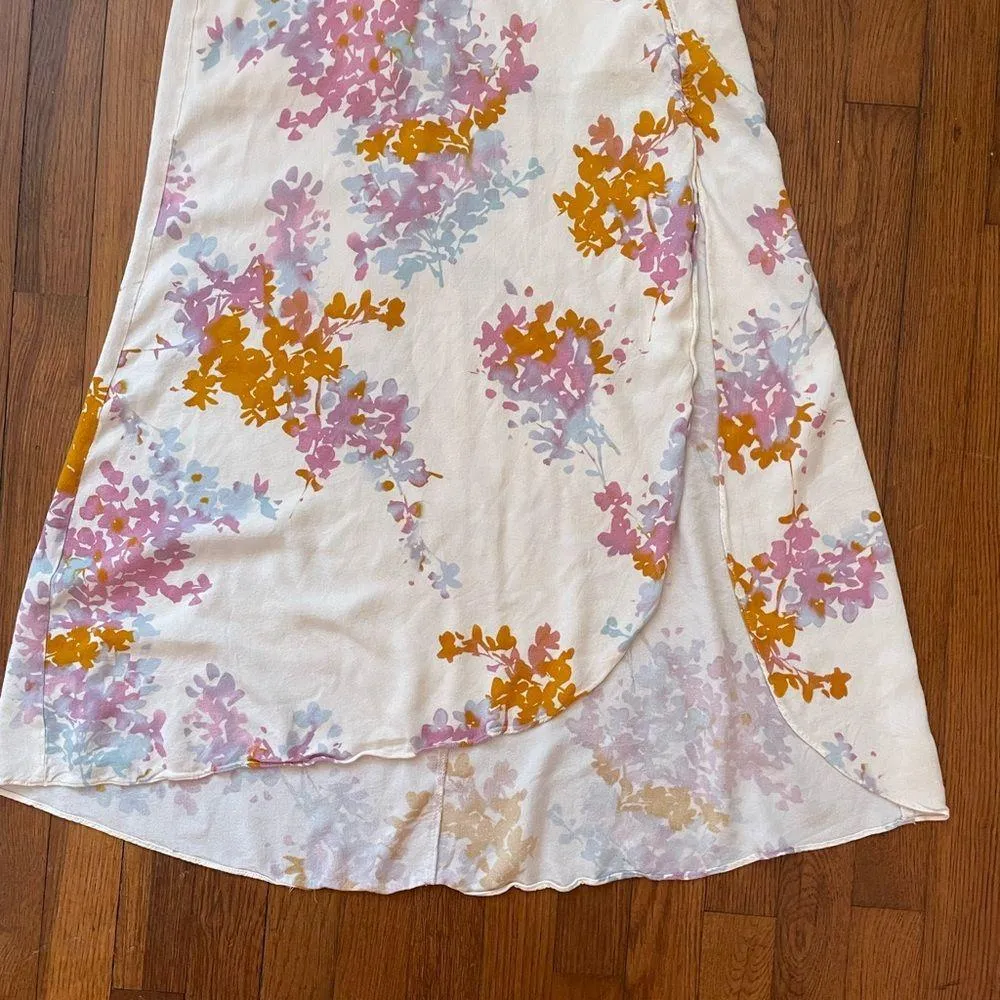 Olivaceous Maxi Floral High Slit Prairie Cottage Core Skirt - Size Medium - Image 8
