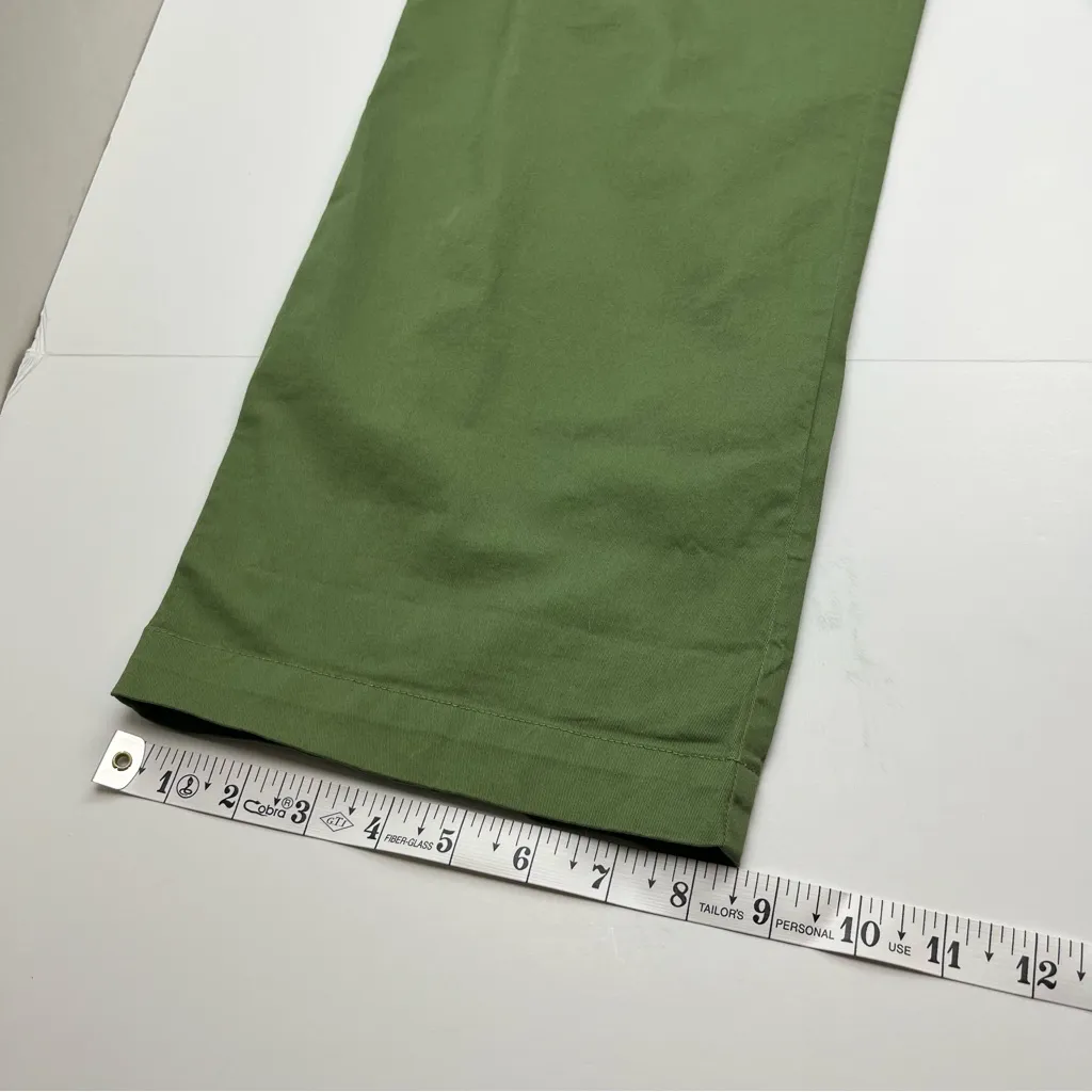 Sea New York Pant Paper Bag Tula‎ Button Fly Cotton Sage Green Wide Ankle Size 6 - Image 11