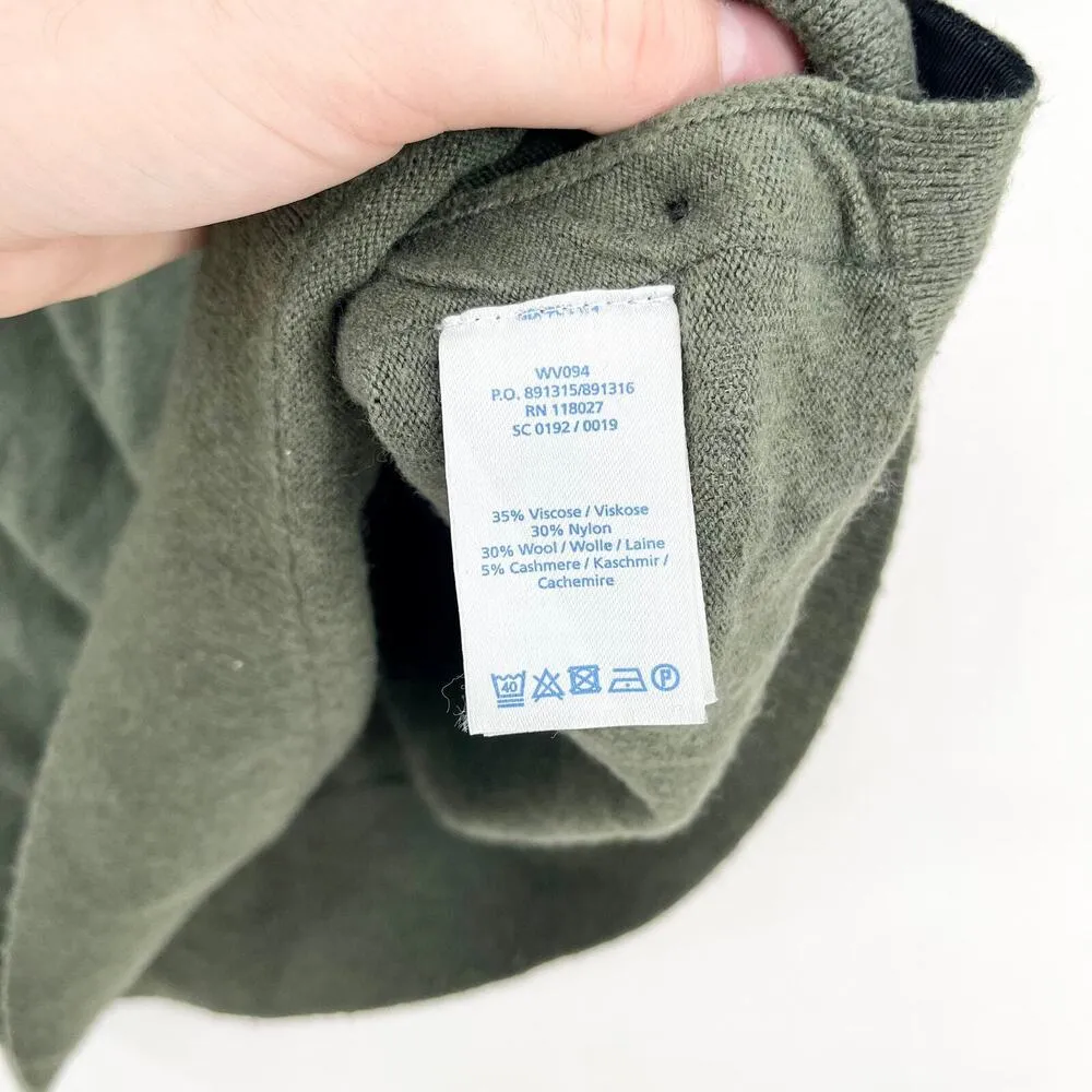 BODEN Sweater Women Size XS Green Side Button Long Sleeve Crewneck Tight Knit - Image 5