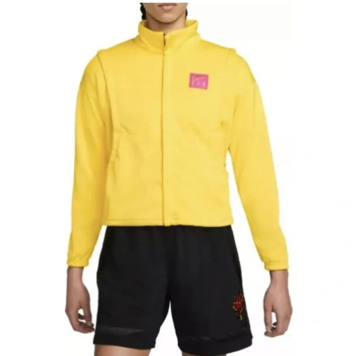 Nike Retro Fly Dri Fit Basketball Jacket Yellow Medium - Image 2