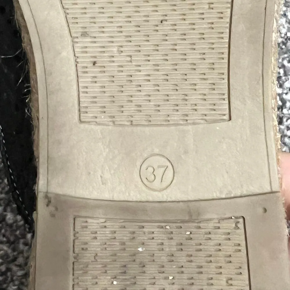 Bueno Navar Espadrille Sandals US 7 EU 37 Black Leather Tasseled Comfort Shoes - Image 13