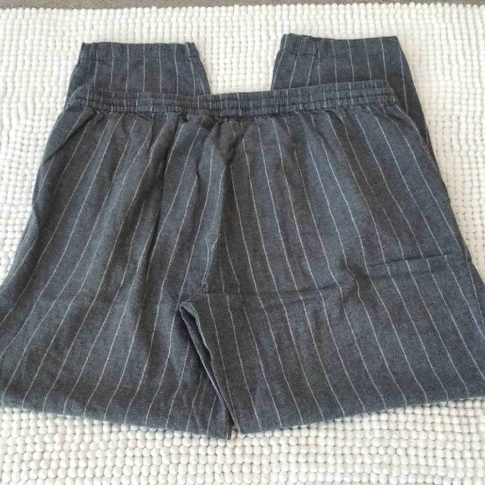 J. Crew Gray 100% Cotton Striped Lounge Weekend Pants Size Small EUC #7630 - Image 4