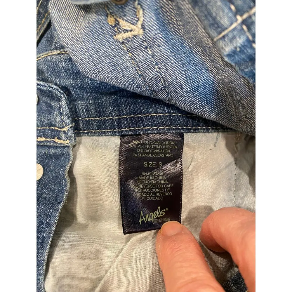 Angel Forever Young Signature Overall Dark Denim Blue Women's Size Small - Image 11