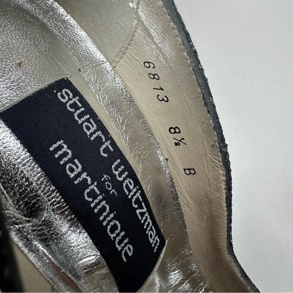Stuart Weitzman Heels Pointed Toe Pumps Sparkle Glitter Bridal Glam Leather 8.5B - Image 11