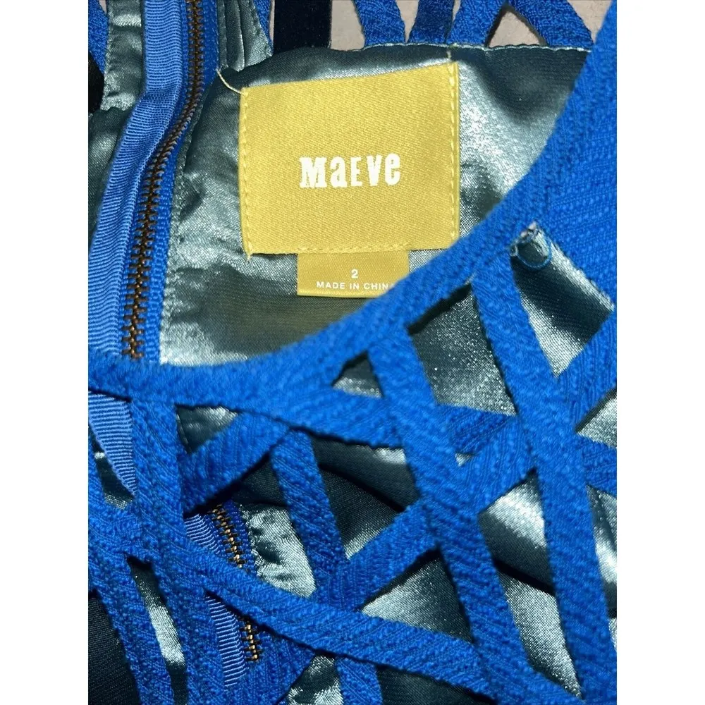 Anthropologie Maeve Dress Size 2. EUC. Blue With Lattice Top. - Image 8